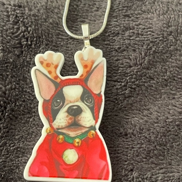 Jewelry - Festive Dog Pendant Necklace - Red